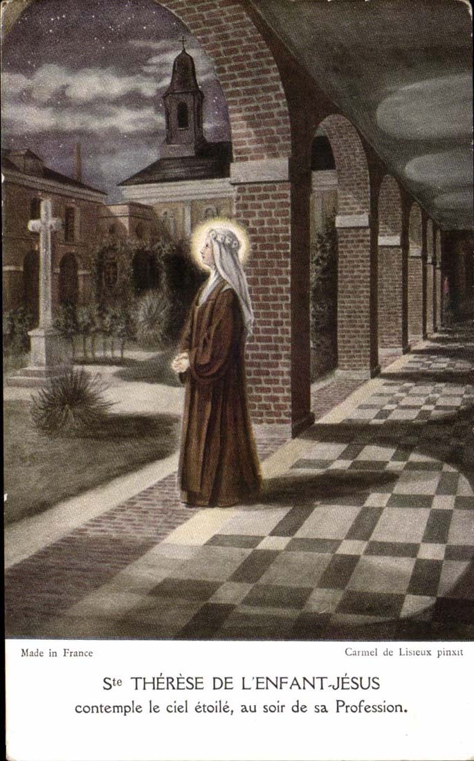 CPA co Therese of the Jesus child contemplates the sky star at the evening of its Profession