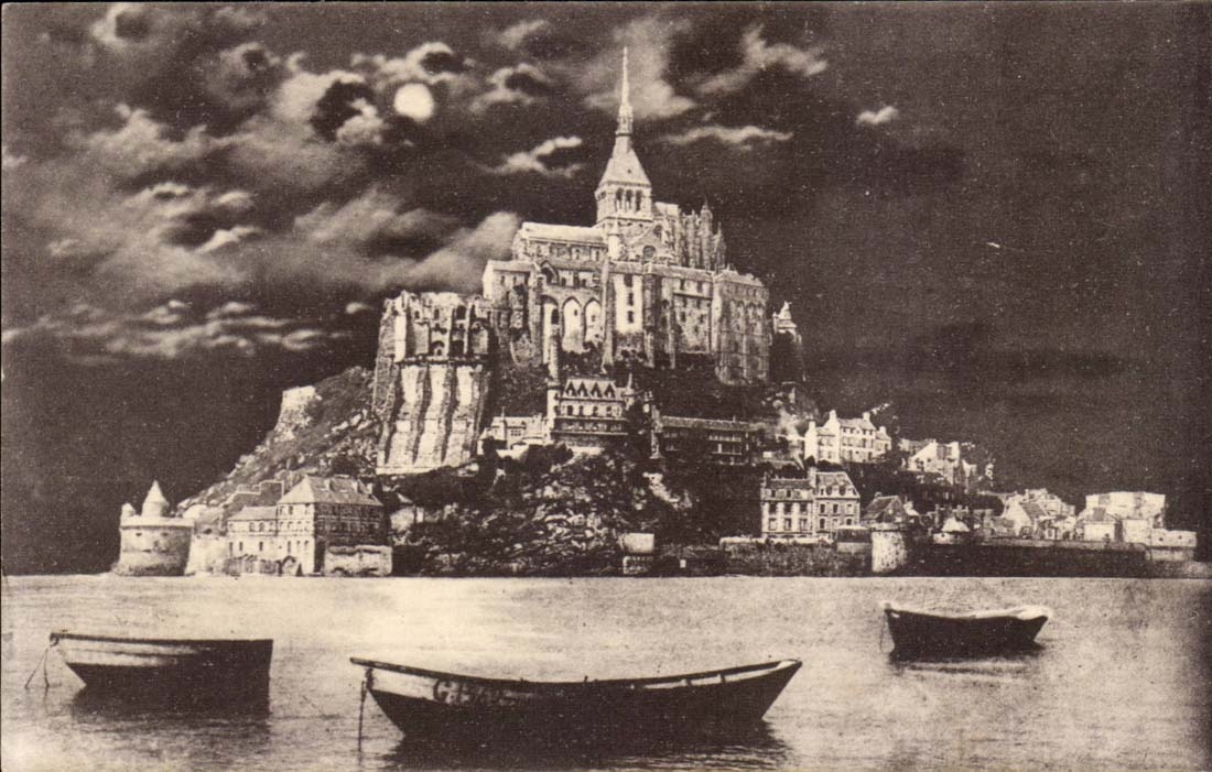 Mont Saint Michel the CPA Dimensions southern west with the moonlight