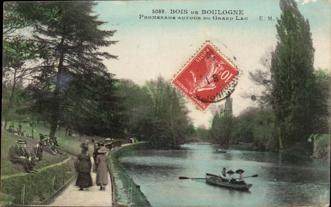 Paris CPA Bois de Boulogne Promenade autour du grand lac