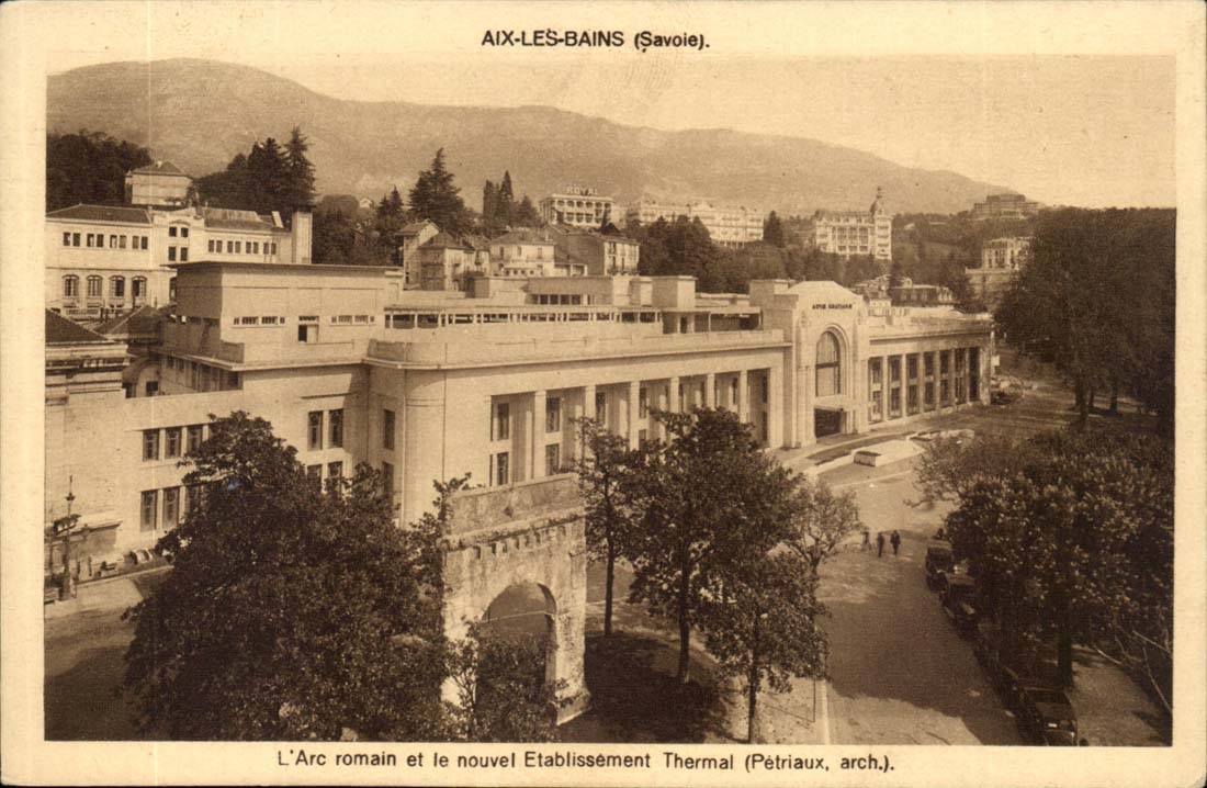 Aix-les-Bains - der Bogen Romain und neue hydropathische Einrichtung - CPA