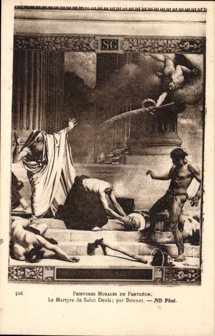Paris - 5 - Murals of the Pantheon - Matyre de Saint Denis by Bonnat- CPA