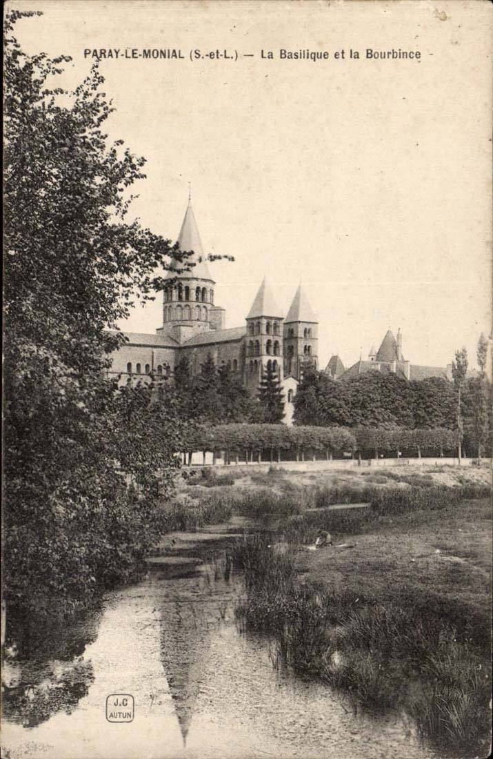 Paray Monial - the Basilica and Bourbince - CPA