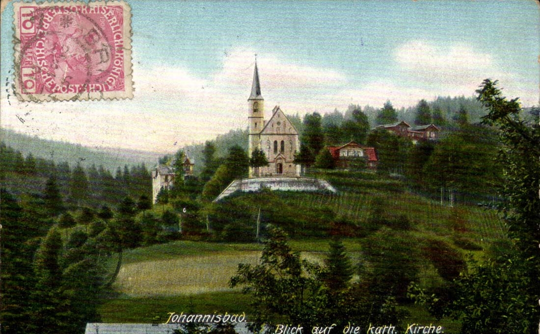 Tchequie - Johannisbad - Janske the  Zn? - Blick auf die Katholische Kirsche - CPA