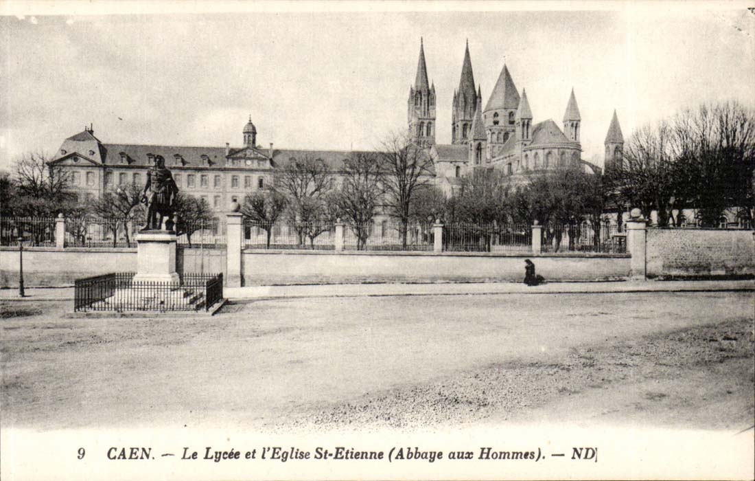 Caen - L die Hochschule und die Kirche-St- Etienneabtei mit Mannern CPA