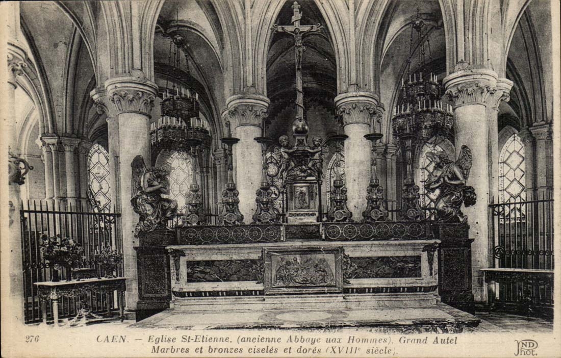 Abtei Caen-- Kirche-Saint-Etienne mit der Mann-grossen Ofenbrucke CPA