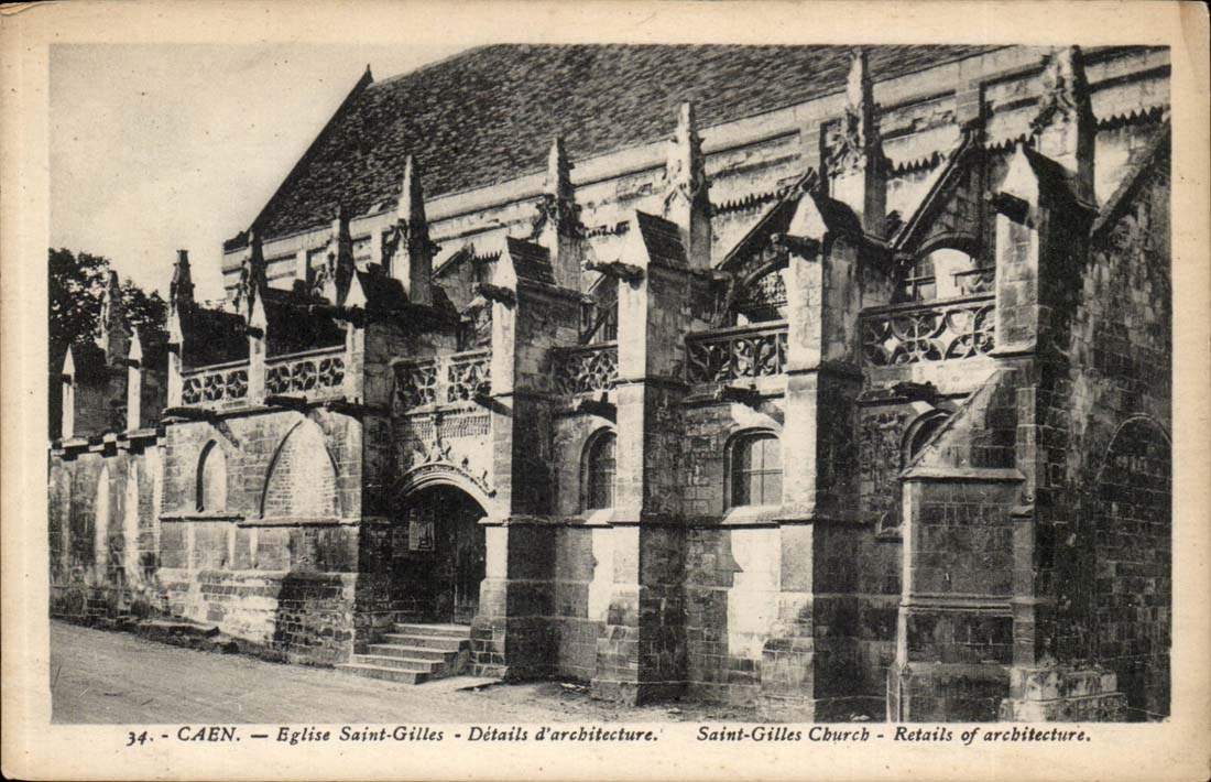 Caen - Church Saint Gilles Details of architecture - CPA