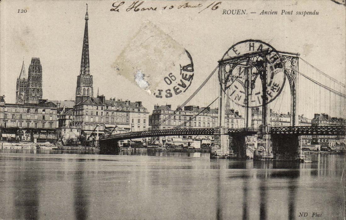 Rouen - Old suspended bridge - CPA