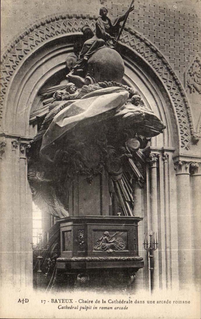 Bayeux - Kanzel der Kathedrale in einem Romance Saulengang CPA