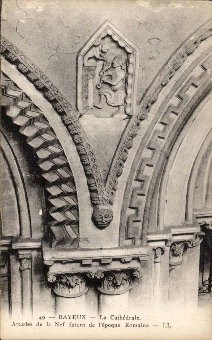 Bayeux - the Cathedral - arcades of the Nave of Roman Time CPA