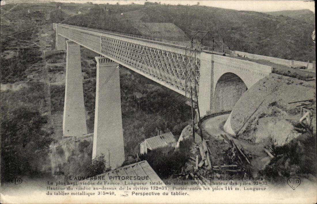 Picturesque Auvergne the most viaduct of France CPA