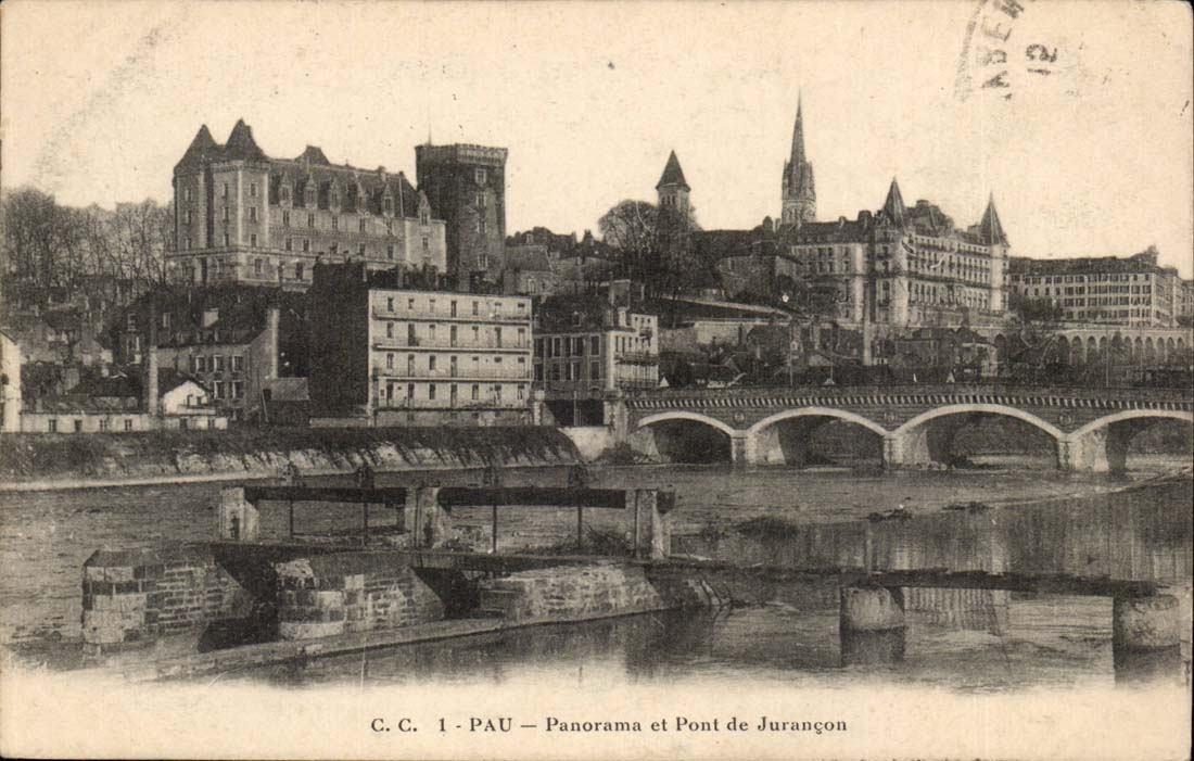 Pau - Panorama und Brucke von Jurancon CPA