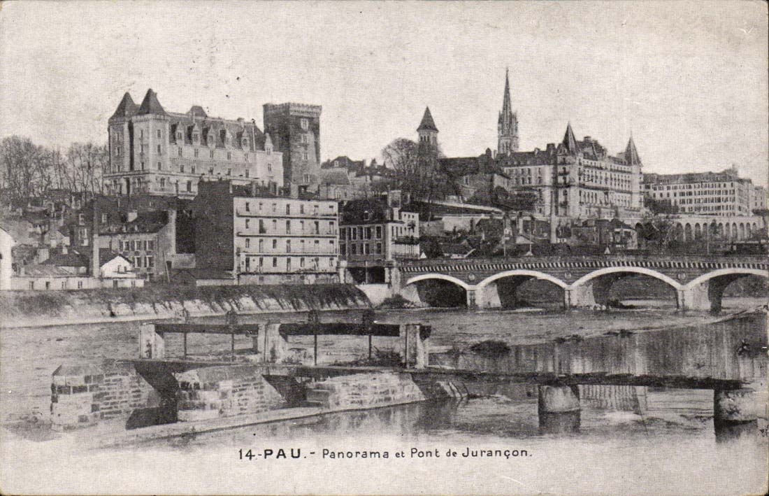 Pau - Panorama und Brucke von Jurancon CPA