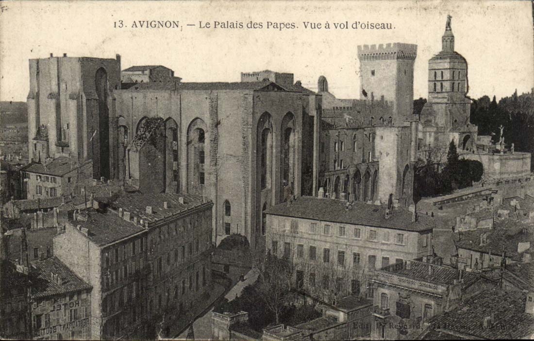 Avignon - the Palate of the Popes - Sight as the crow flies CPA