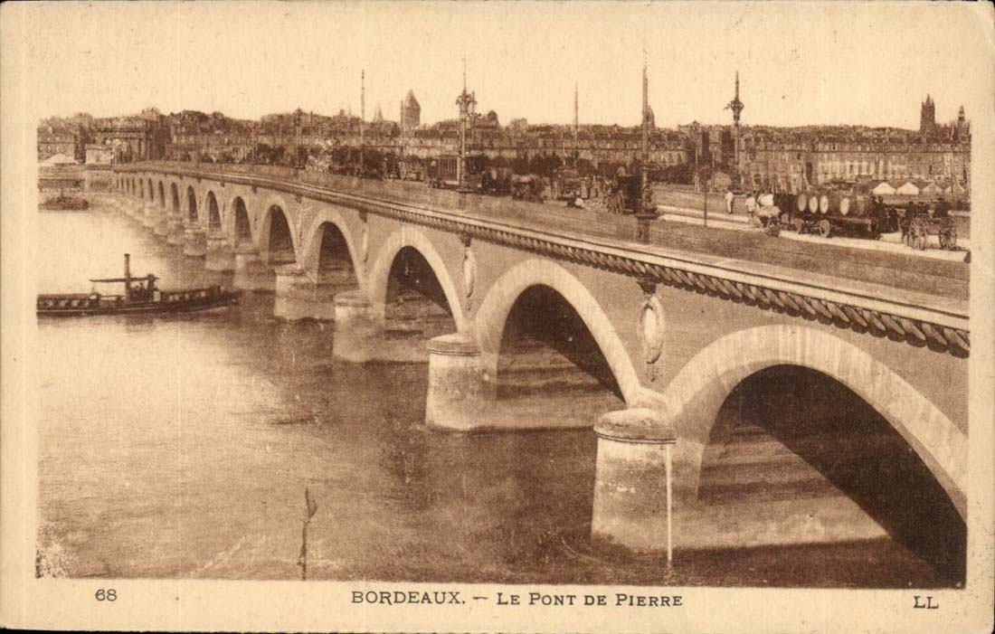 Bordeaux - the Bridge of Pierre - CPA
