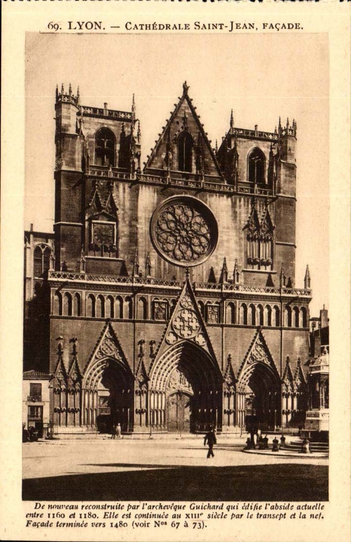 Lyon - Cathedrale Saint Jean Facade - CPA 