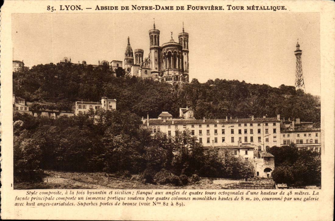 Lyon - Abside de Notre Dame de Fourviere Tour Metallique - CPA 