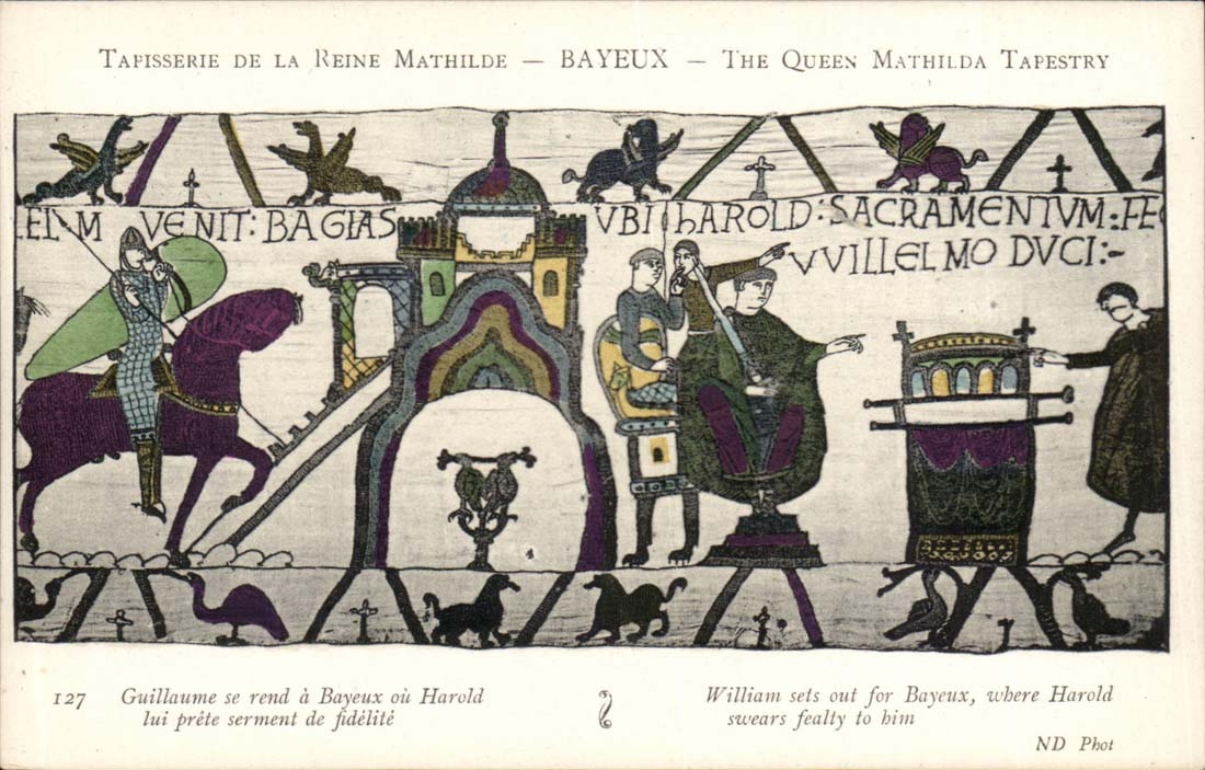 Apple-Weinbrand - Bayeux - Tapisserie der Konigin Mathilde die Guillaume geht hat Bayeux oder Harpld verleiht Eid zu ihm - CPA