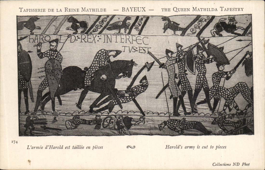 Apple-brandy - Bayeux - Tapestry of the Mathilde Queen the Army of Harold is Taillee in parts Army cut - CPA