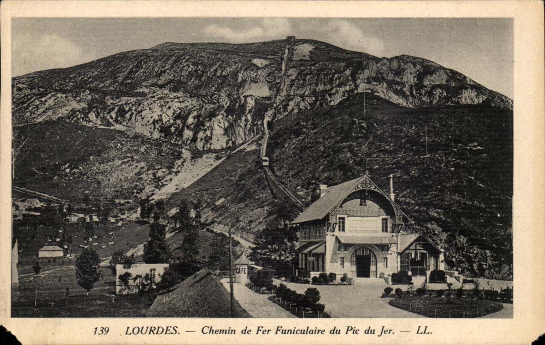Lourdes - Funicular Railroad to the Peak of Jer - CPA