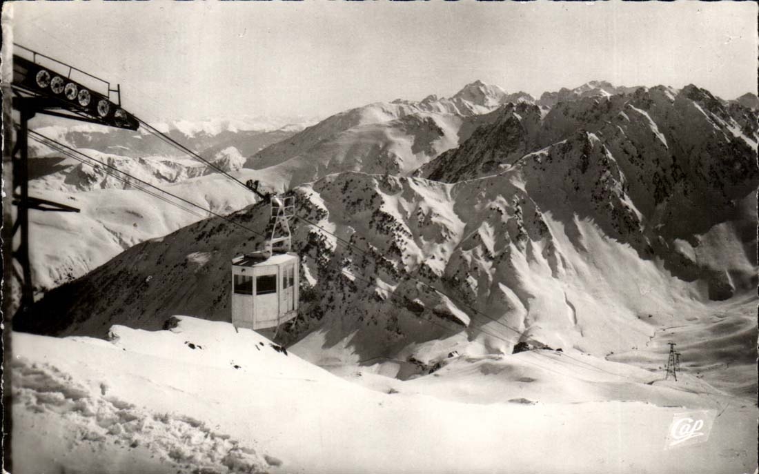 The Pyrenees - Road of Tourmalet the Teleferic of Mongie - CPA