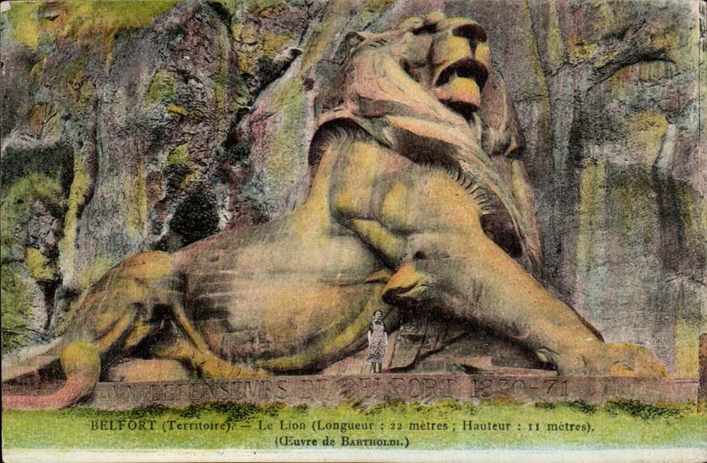 Paris - 14 - the Lion of Belfort - work of Bartholdi - CPA