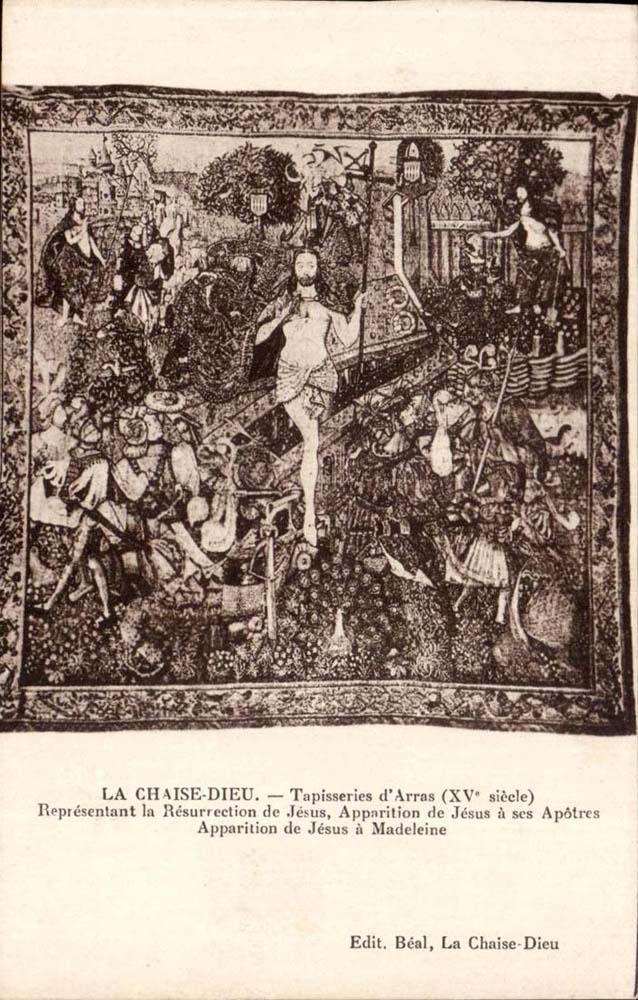 The Chair God - Tapestry of Arras XV century Resurrection of Jesus Appearance of Jesus and his Apostles - CPA