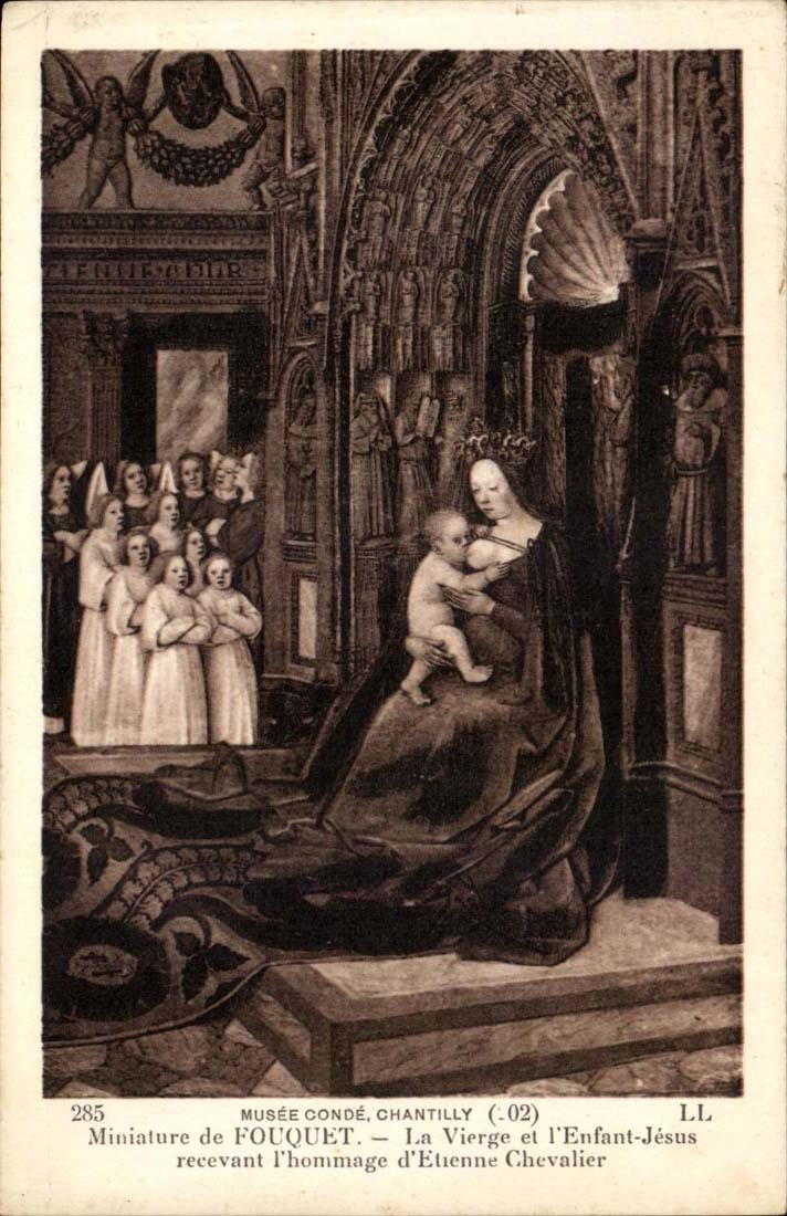Chantilly - Museums-Spindel - Miniture de Fouquet die Jungfrau und die Jesus-Kindehrerbietung des Etienne-Ritters - CPA