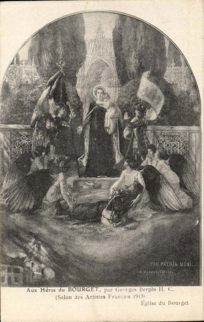 Aux Heros de Bourget par Georges Berges Salon des Artistes Francais 1913 - CPA 