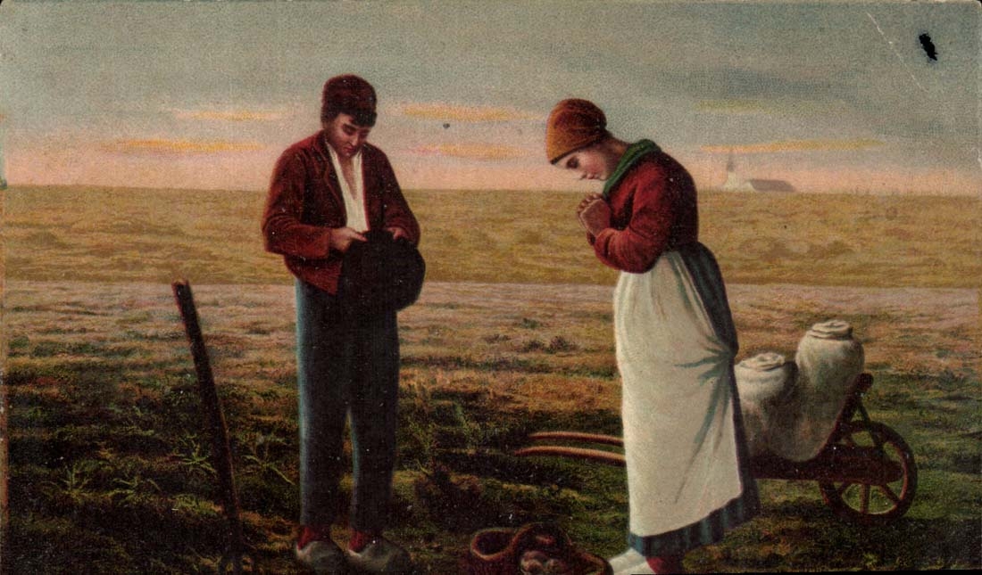 Praying Peasants - CPA 