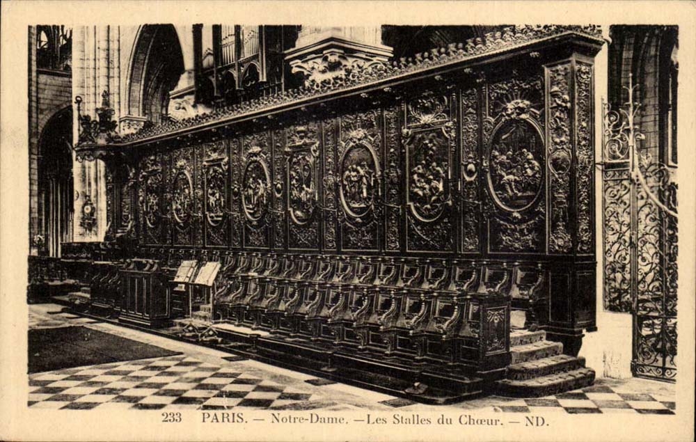 Paris - 4 - Notre Dame Les Stales du Choeur - CPA