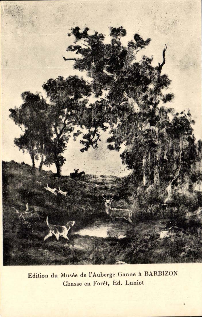 Edition de Musee de l'Auberge Ganne a Barbizon Chasse en Foret - CPA 