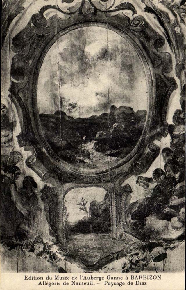 Edition de Musee de l'Auberge Ganne a Barbizon Alegorie de Nauteuil Paysage de Diaz - CPA 
