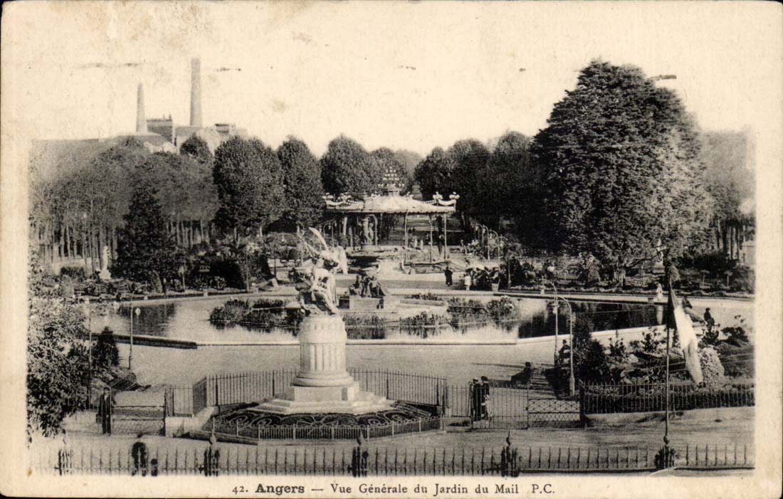 Angers - View of the Garden of the Mall - CPA