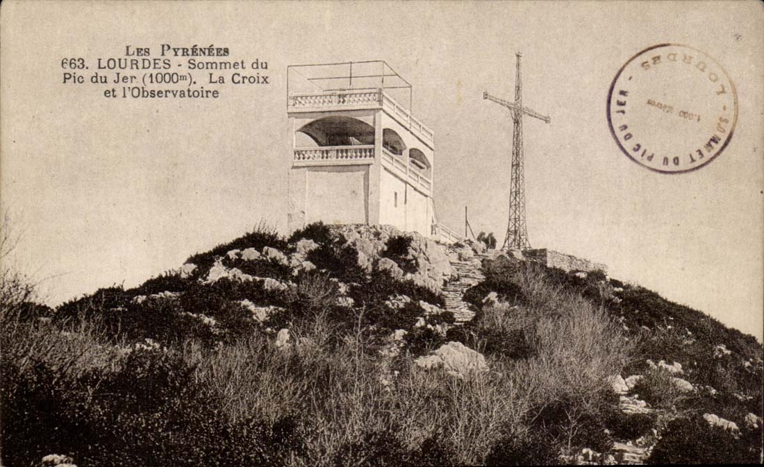Lourdes - Summit of the Peak of Jer 1000 m the Cross and Observatory CPA