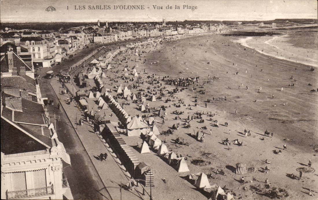 Sables d'Olonne - der Strand - CPA