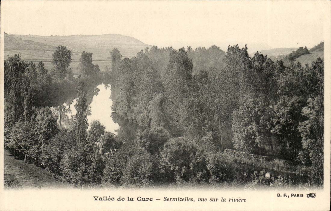 Valley of the Cure - Sermizeles seen on the river - CPA