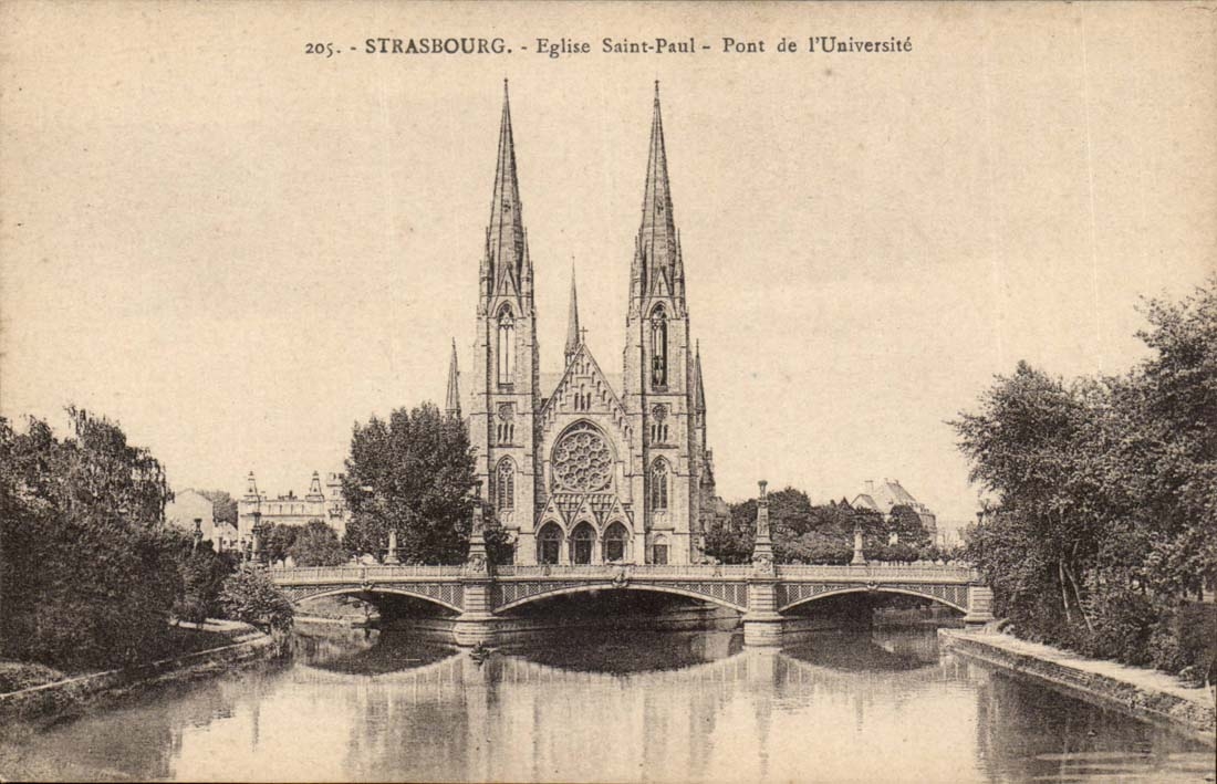 Strassburg - Strasbourg - Church Saint Paul Bridge of University CPA