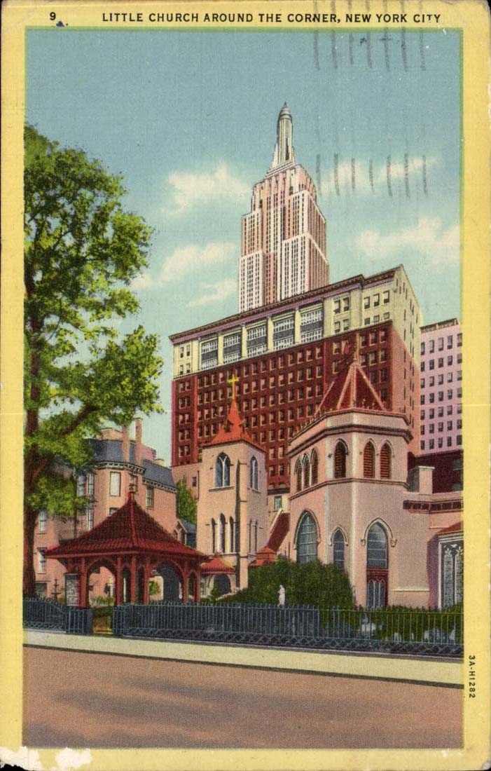 ETAS Plain - the USA - Little Church Around the Corner New York City - handstamp 1949 - CPA