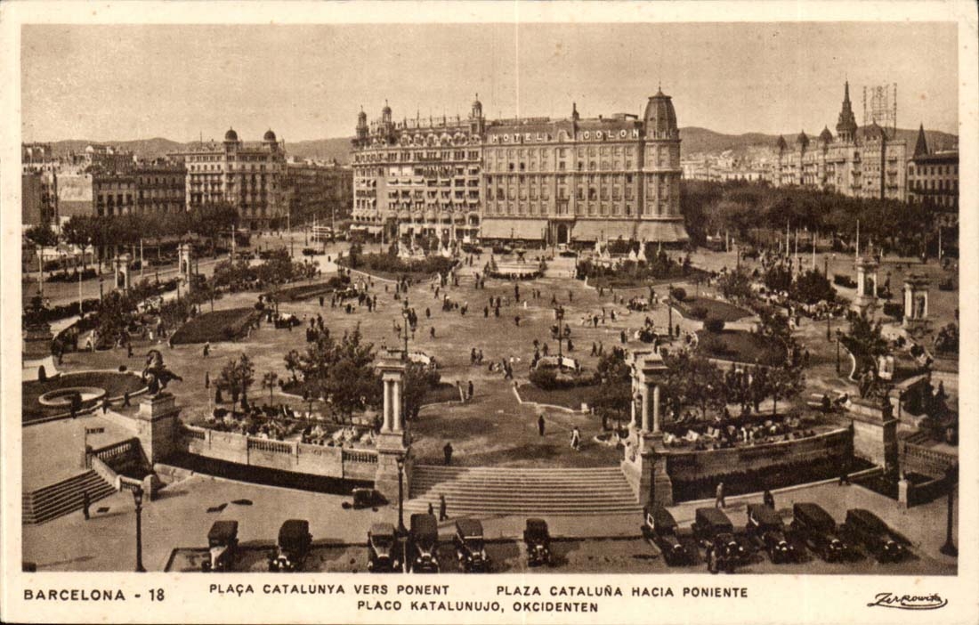 Espana - Espagna - Spain - cataluna Placed Towards Poneny Plaza Cataluna hacia Poniente - CPA