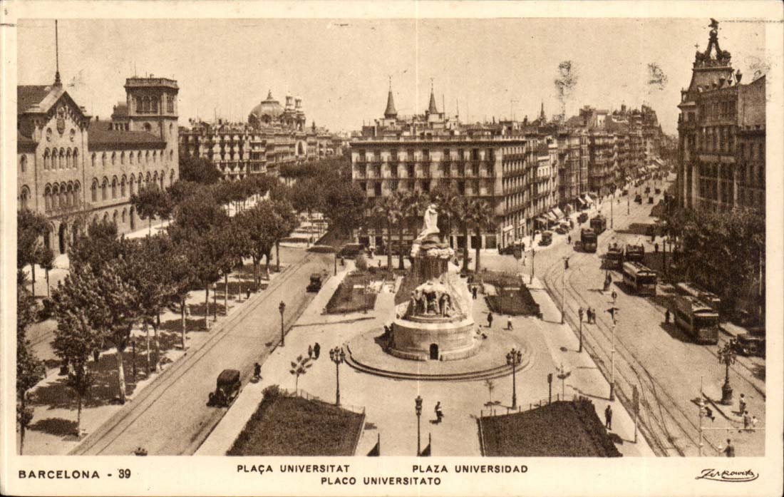 Barcelona - Espana - Spain - Spain - Placed Universitat Plaza Universidad - CPA