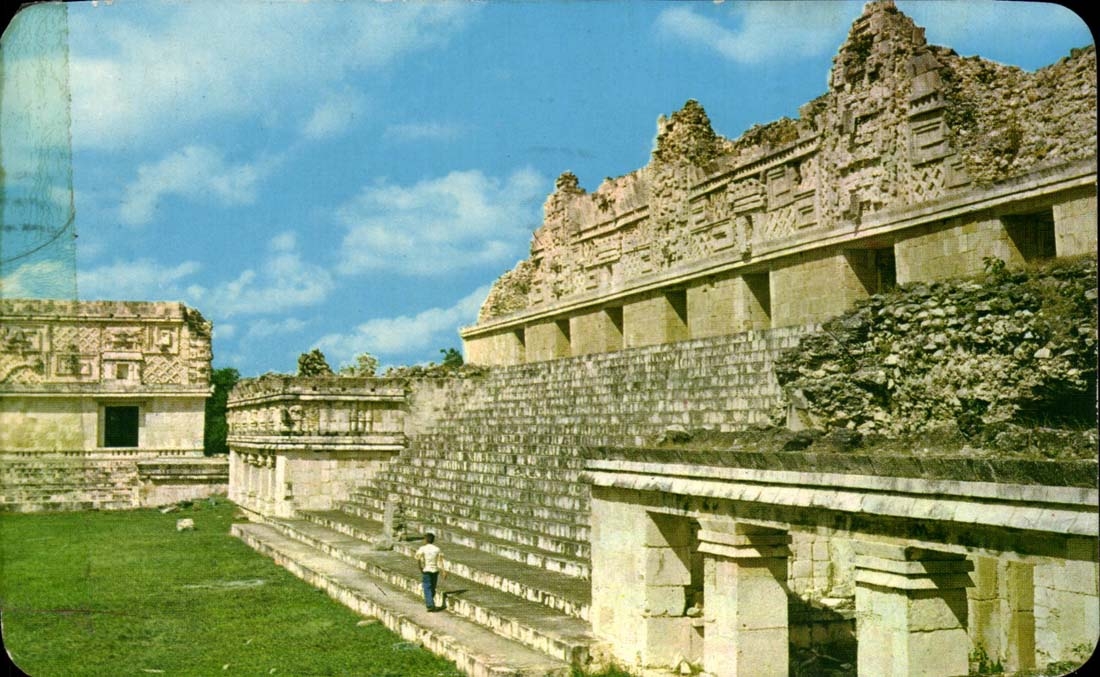 Mexico - Mexico City - Uxmal Yucatan Templo de Venus Cuadrangulo from Monjas - CPA