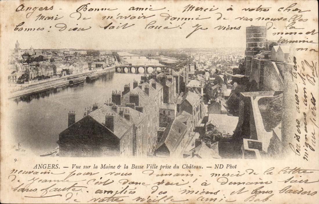Angers - Sight on Maine and the Low city taken of the Castle - CPA