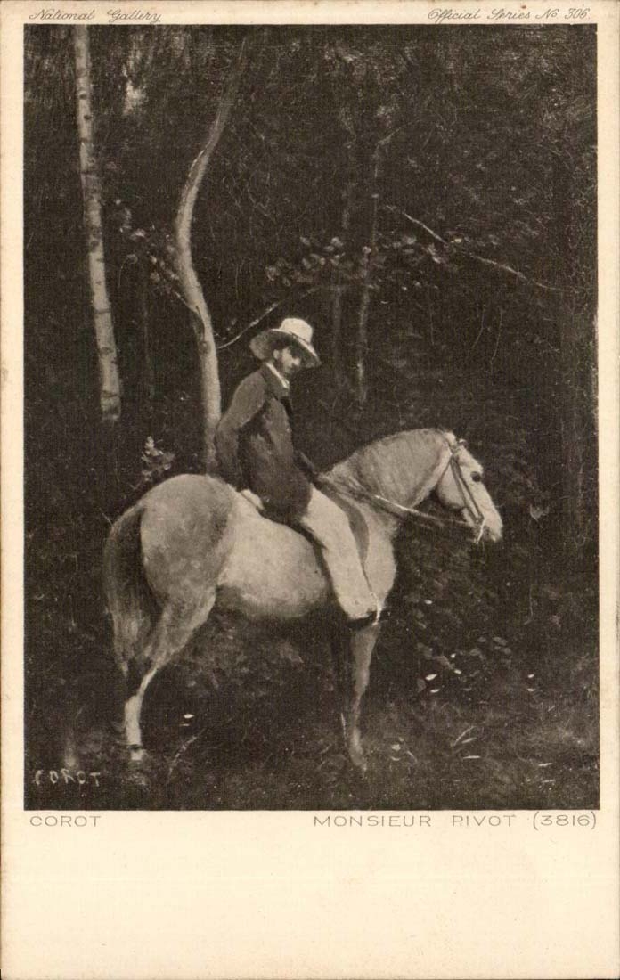 Arts - Corot - Monsieur Pivot - cheval - CPA