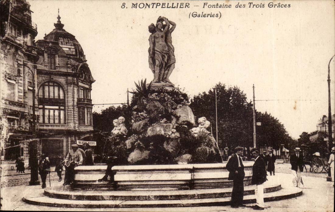 Montpelier - Fontaine des Trois Graces - Galeries CPA 