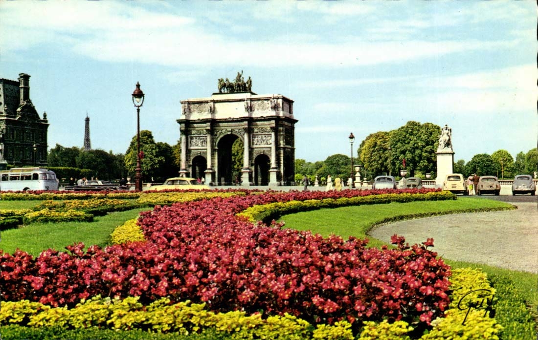 Paris 1 Jardin et arc de Triomphe du Carroussel - CPA 
