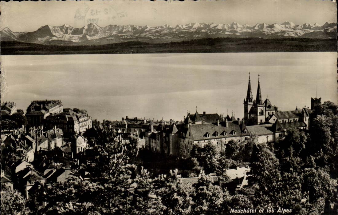 Switzerland - Neuchâtel and the Alps - CPA