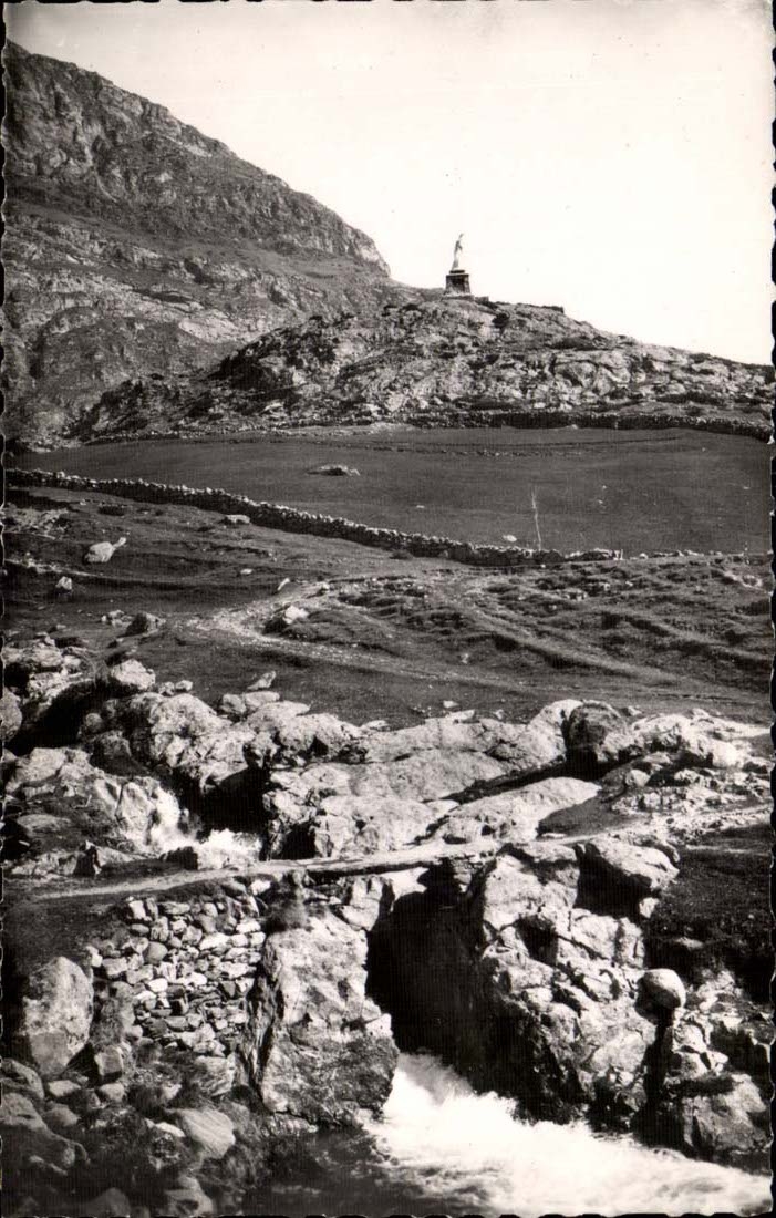 Gavarnie - Footbridge on the gave of Holle and Notre Dame of Alt Snows 1500 CPA