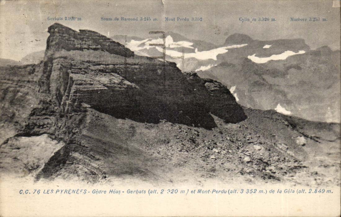 The Pyrenees Gerbats alt 2920m and Mont Lost 352 m of Froze 2849 m - CPA