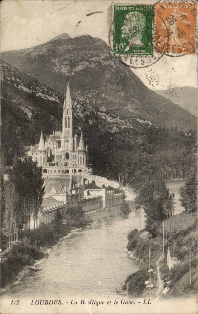 Lourdes CPA the basilica and Gave