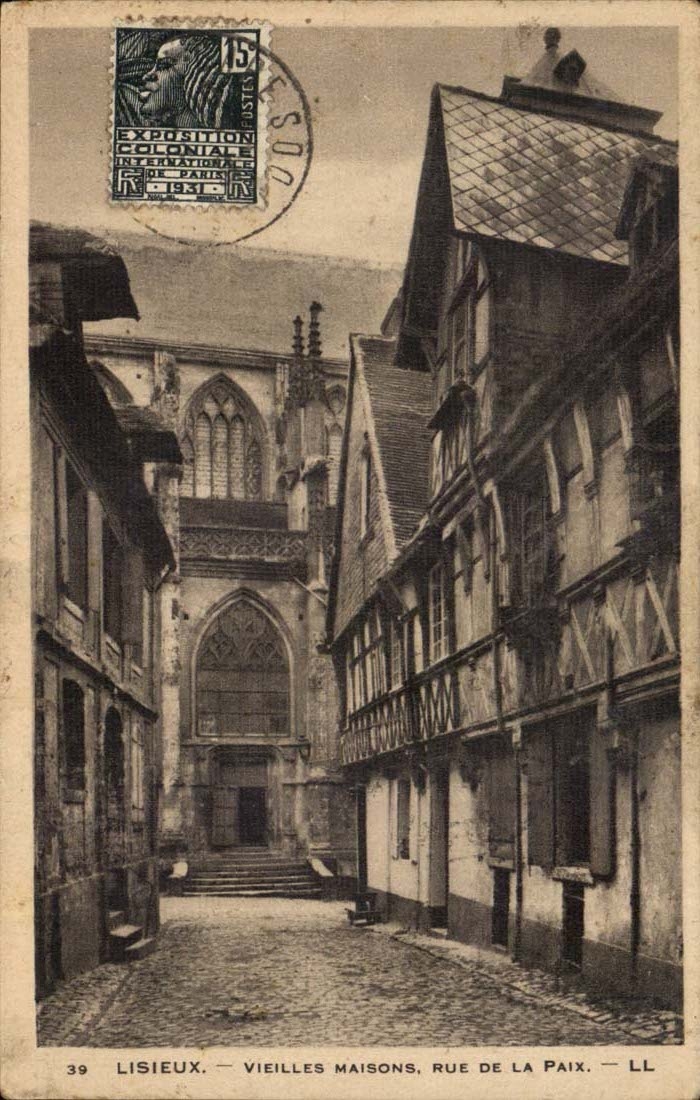 Lisieux CPA alte Hauser Strasse des Friedens
